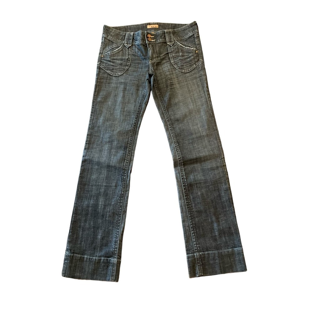 See Thru Soul Jeans Men's Size 30 Black Straight Leg Low Rise Dark Wash Cotton